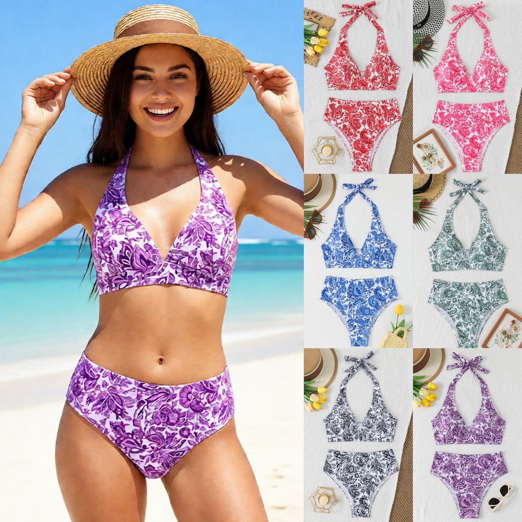 Women's Gathering Bikini Split Swimsuit