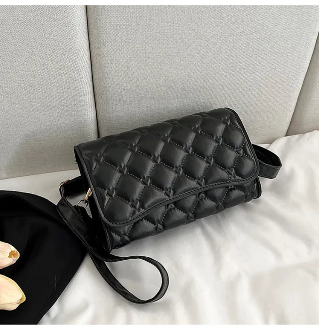 Fashion Lingge Design Women's Bag For Girls Black - Shop at LoveMi