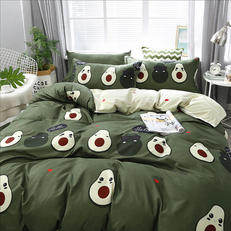 3Pcs Avocado Bedding Sets Fruit Theme Duvet Cover Sets Cute Avocado Quilt Cover... 2