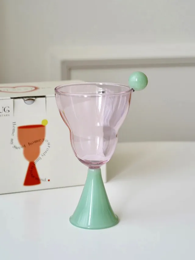 Sugar Bean Goblet Dessert Champagne Gift Green Ball With Pink - Shop at LoveMi