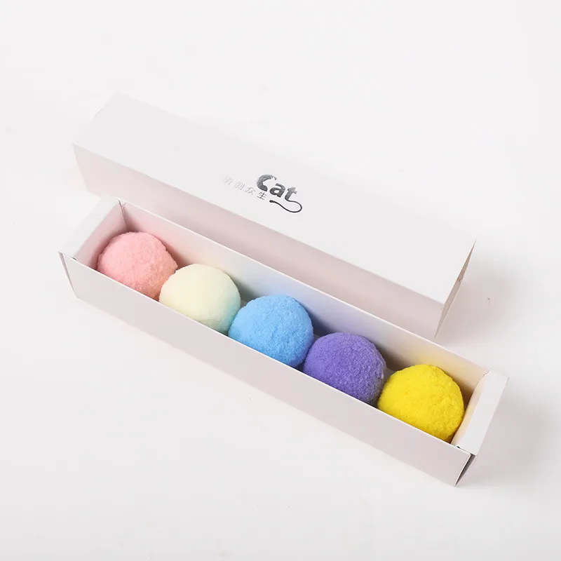Funny Cat High Elastic Colour Plush Ball Gift Box - Polyester Ball Box