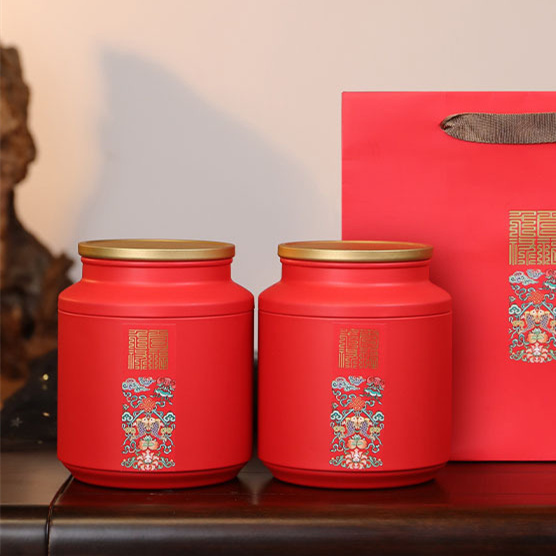 Black Tea Sealed Tin One Jin Large Red Low Double Pot With Bag - Shop at LoveMi