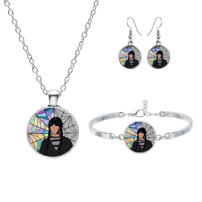 New Wednesday Glass Jewelry Sets For Women Girls Handmade Trendy Necklaces Bracelets Earrings Party Gift — foto 3