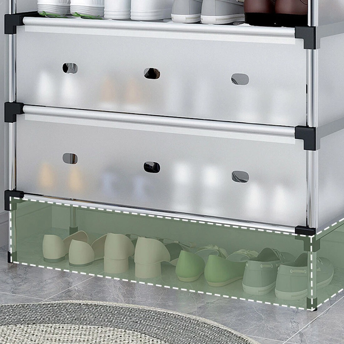 7 Tier Cabinet Storage Organiser Shoe Rack Stand Holder W Dust-proof Cover — image 10