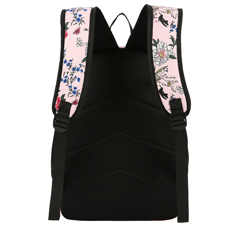 Japanese Style Backpack With Floral Shoulders
