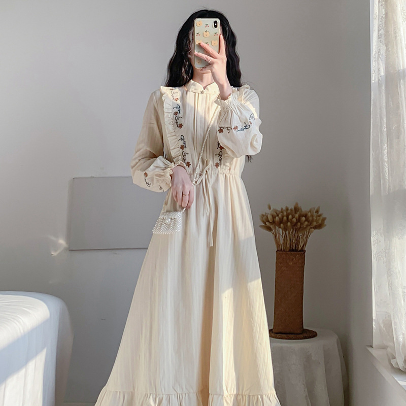 Embroidered A-Line Midi Dress, picture 2 of 5