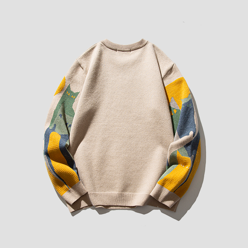 Autumn Thickened Knitted Undercoat Loose Round Neck Couple Top Coat