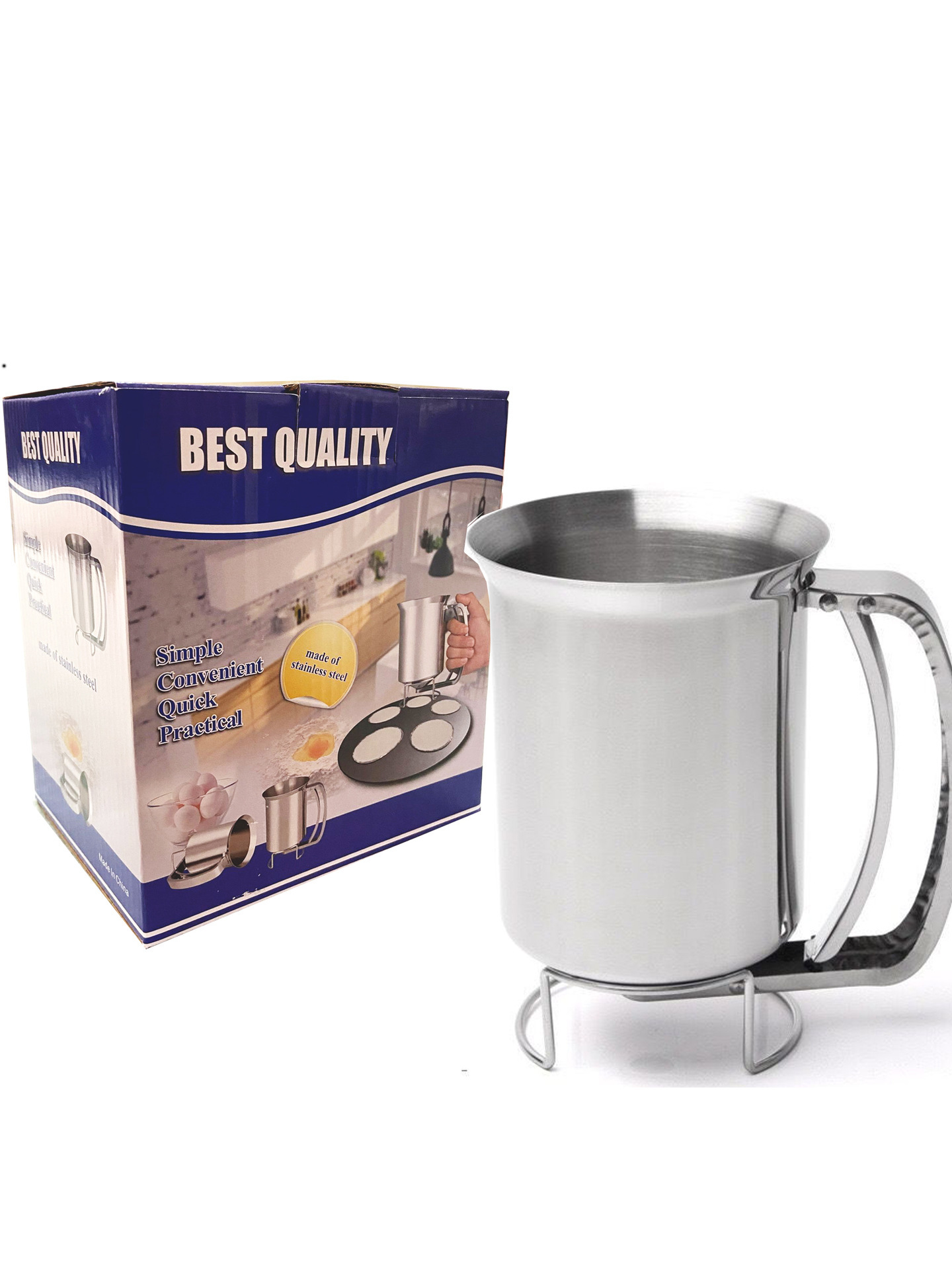 Title 2, Stainless steel manual cup cake batter separator