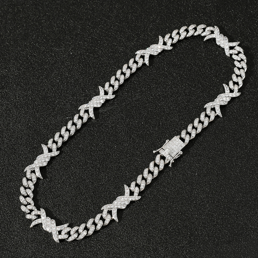 Men And Women Couples Clavicle Chain Zircon Necklace Hip Hop Accessories