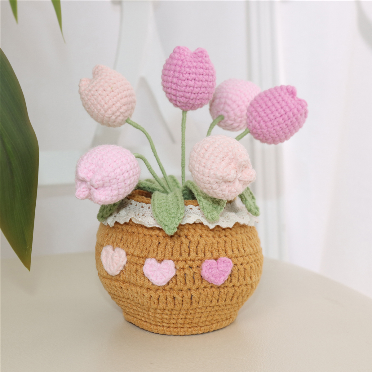 Crochet Tulip Potted Ornament, picture 4 of 5
