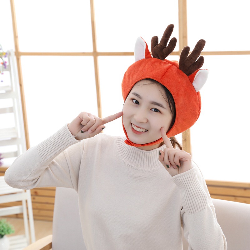 Short Elk Headgear Cartoon Hat Photo Props