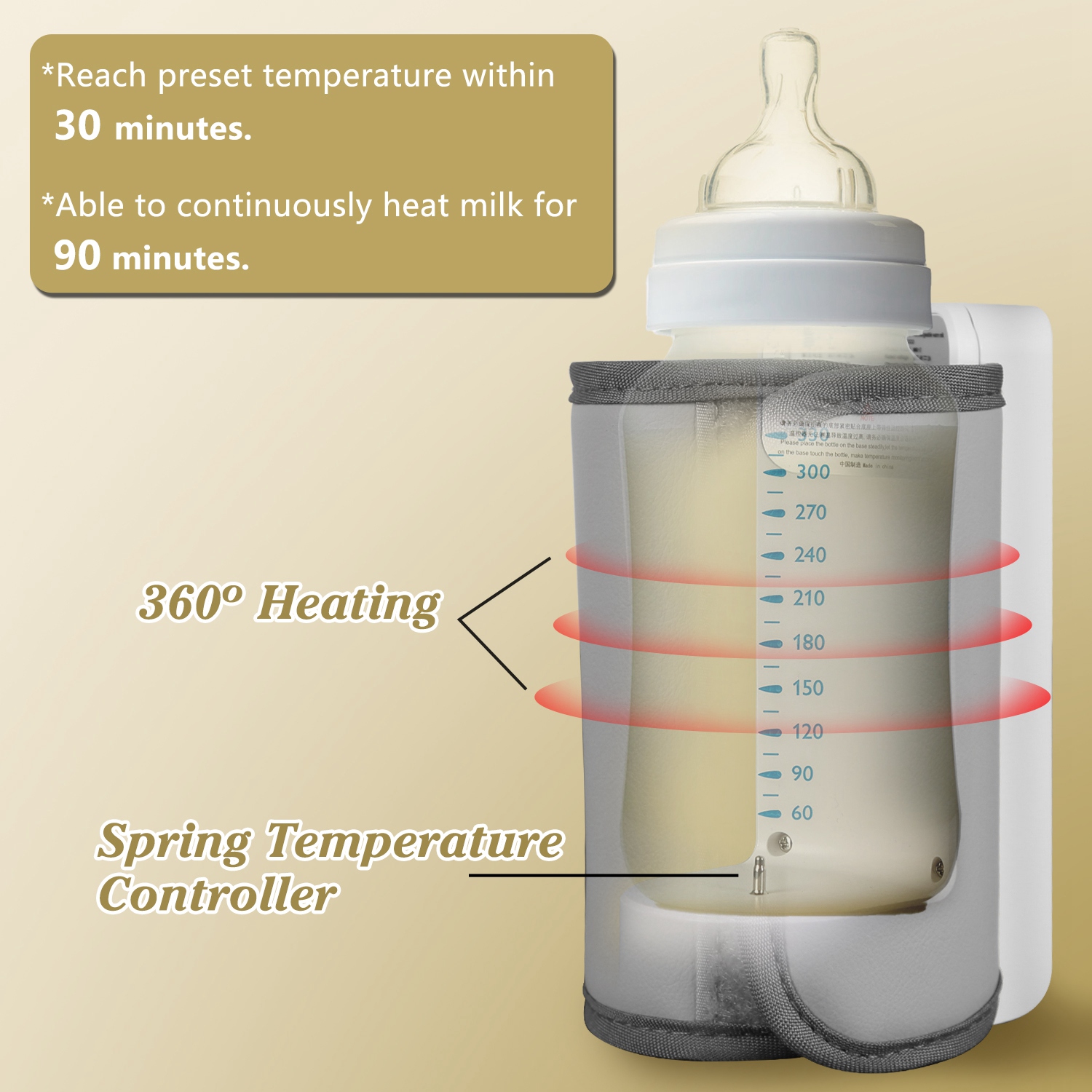 1Pc Portable Bottle Warmer Baby Milk Warmer Milk Formula Warmer For Travel With 6 Heating Levels USB Rechargeable Keep Milk Warm For 5 Hours No Bottle Included — foto 8