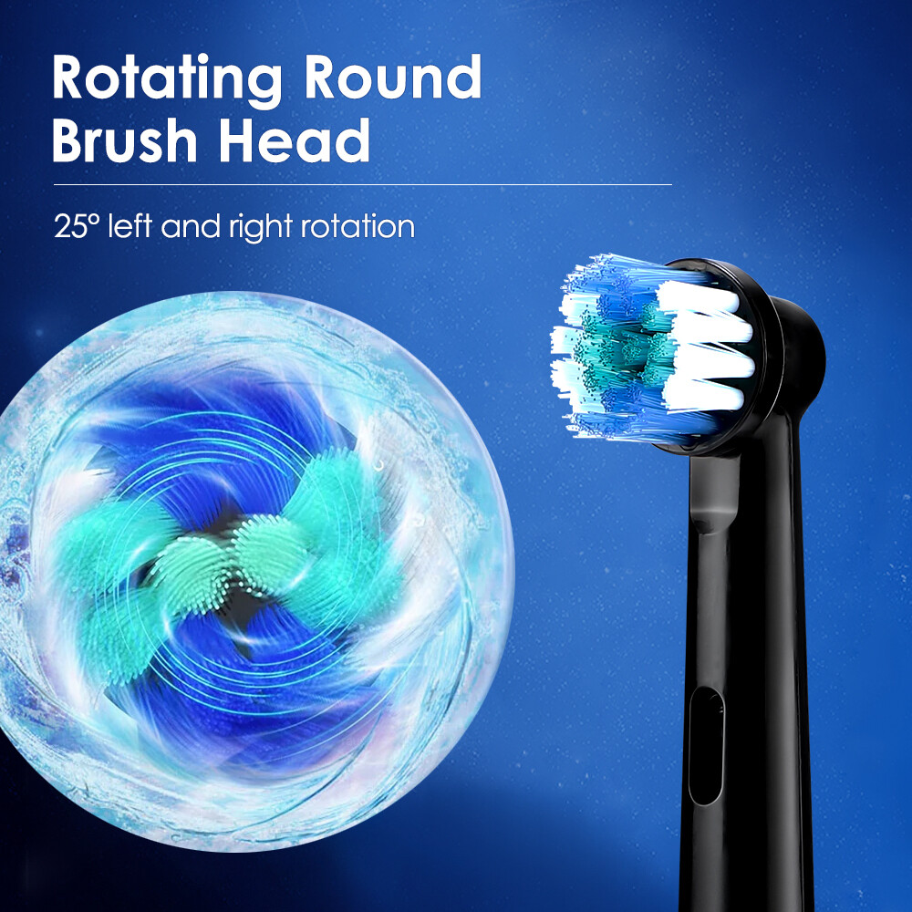 Rotating Electric Toothbrush, Smart Timer 4 Brush Heads 5 Modes USB Rechargeable
