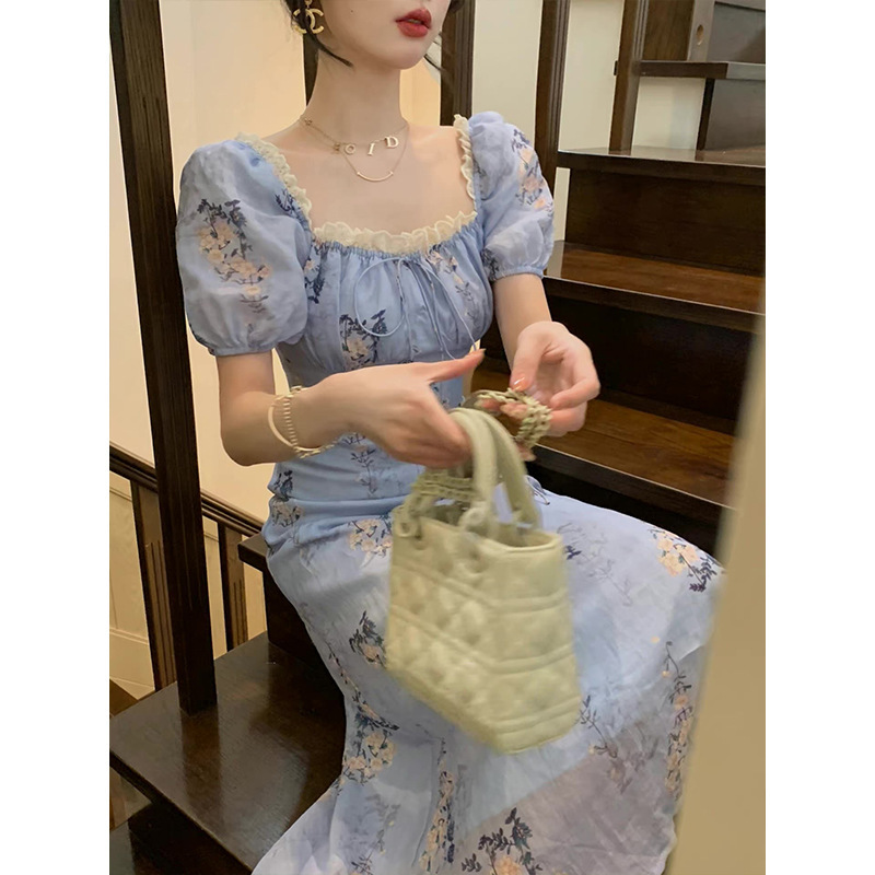 Break Gentle Fairy Special-interest Design Slim Slimming Floral Dress