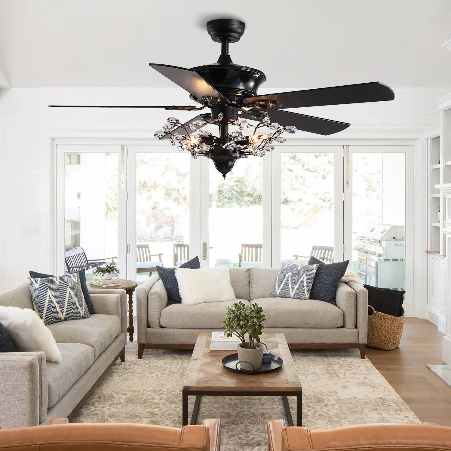 American Style Retro Fan Lamp Living Room
