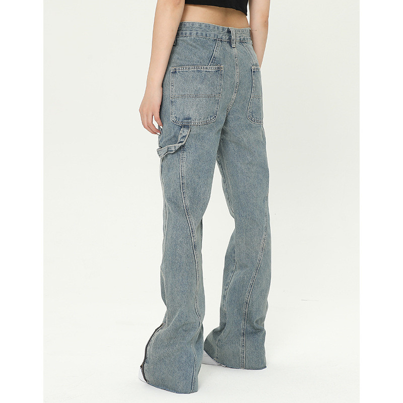 Women's Fashionable And Versatile Zipper Flare Jeans