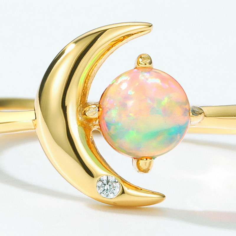 Light Luxury Star And Moon Silver Ring Female S925 Silver Plated
