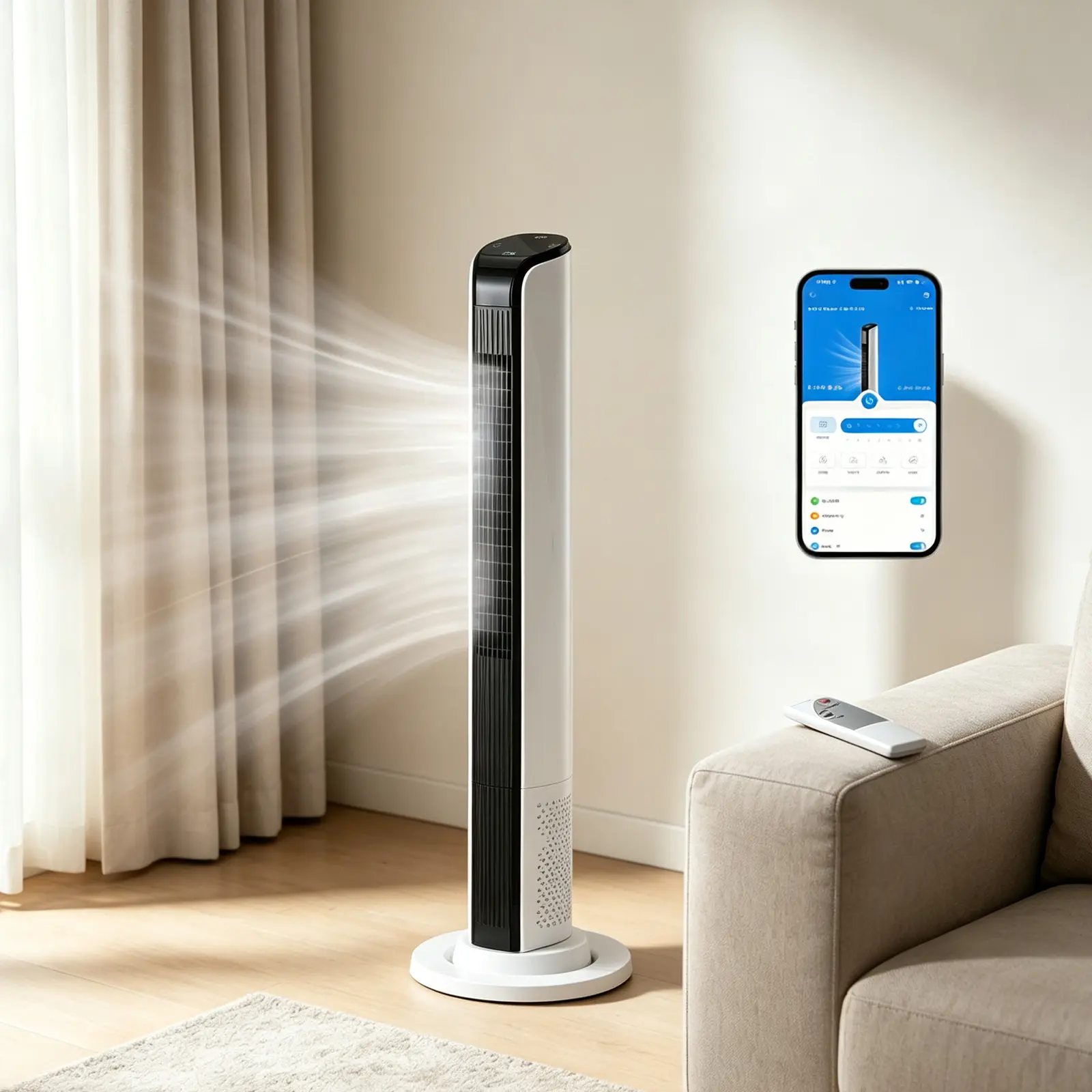 42 Inch Smart Tower Fan, 110V 65W