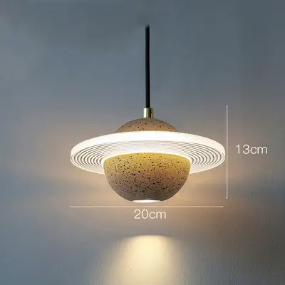 Planet Small Chandelier Red Single Head Bedroom