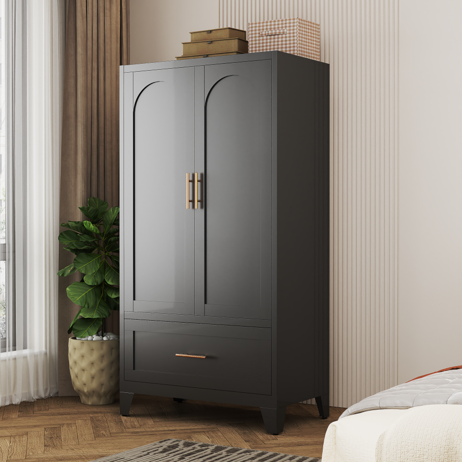 Steel Wardrobe Cabinet with Drawer, picture 2 of 5
