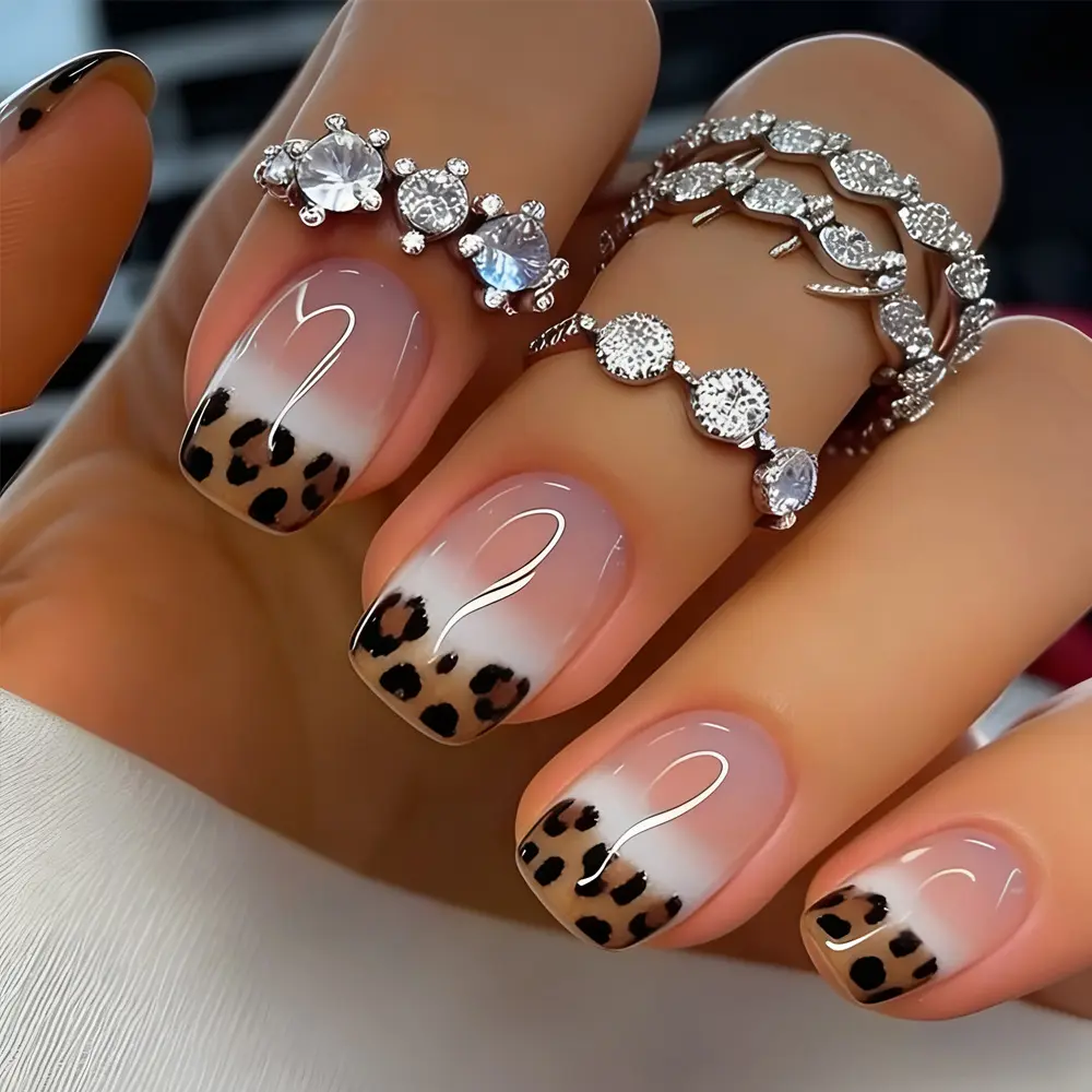 24 Rectangular Acrylic Nail Stickers