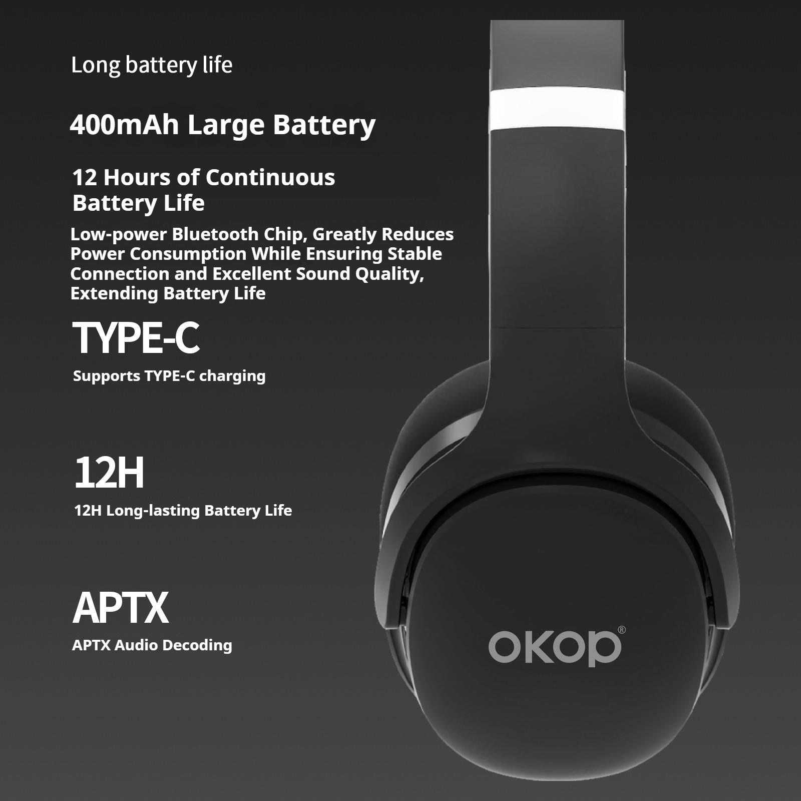 KP-H101 Best-Selling In-Stock Over-Ear Bluetooth Noise-Canceling Headphones Waterproof Sweatproof Sports Ready Ultra-Long Battery Life Low-Latency Gaming 4