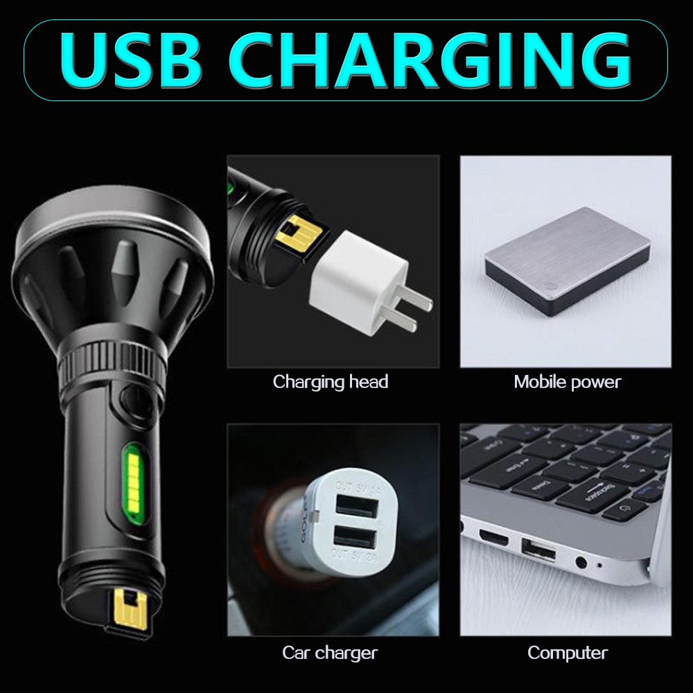 Rechargeable Portable Household Plastic LED Flashlight — foto 5