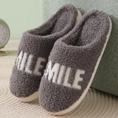 Cotton Slippers For Women's Home Autumn And Winter Indoor Warmth - Grey - View 1