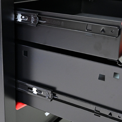 5 Drawers Multifunctional Tool Cart With Wheels,Metal Rolling Tool Cart Storage For Garage Workshop Warehouse Repair Shop--With Stainless Steel Roof- BLACK RED - Image 10