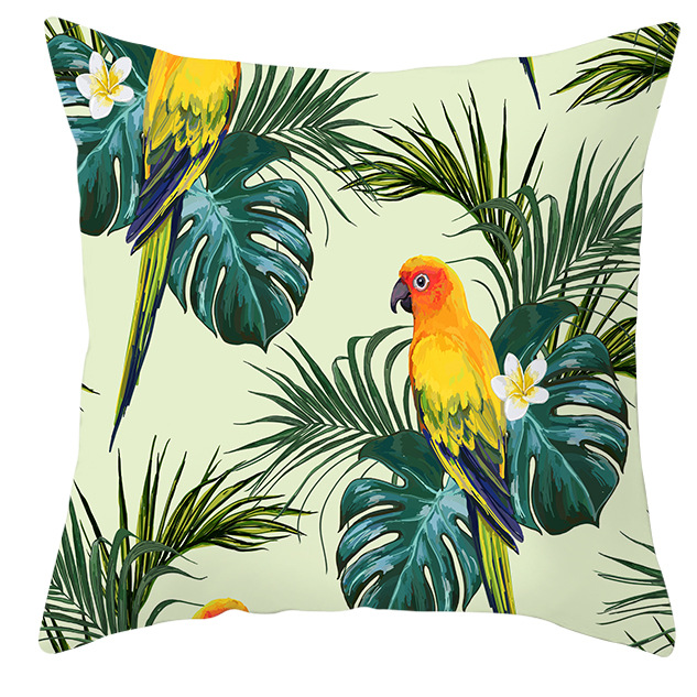 Title 25, Housse de coussin perroquet oiseau plantes trop...