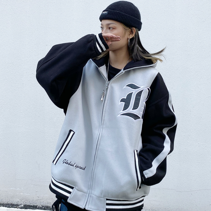 Women's American Style Street Hooded Baseball Uniform