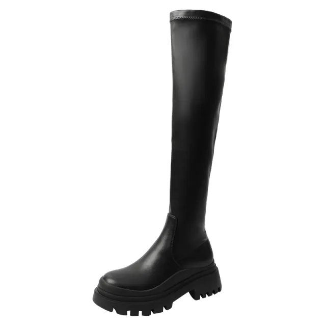 Fashionable Long Boots Slim Women Tall Knight All Match Black - Shop at LoveMi