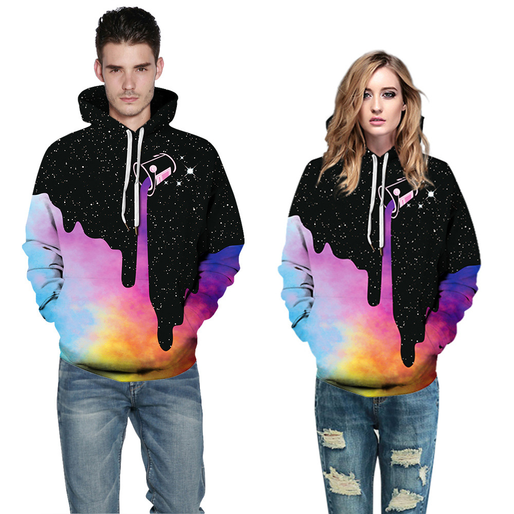 Title 7, Starry sky smoke ring print hoodie