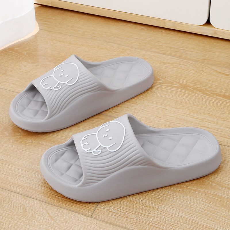 Cute Cartoon Dog Slippers Summer Solid Color Non-slip Rhombus Bathroom Slipper I - Picture 8 of 11