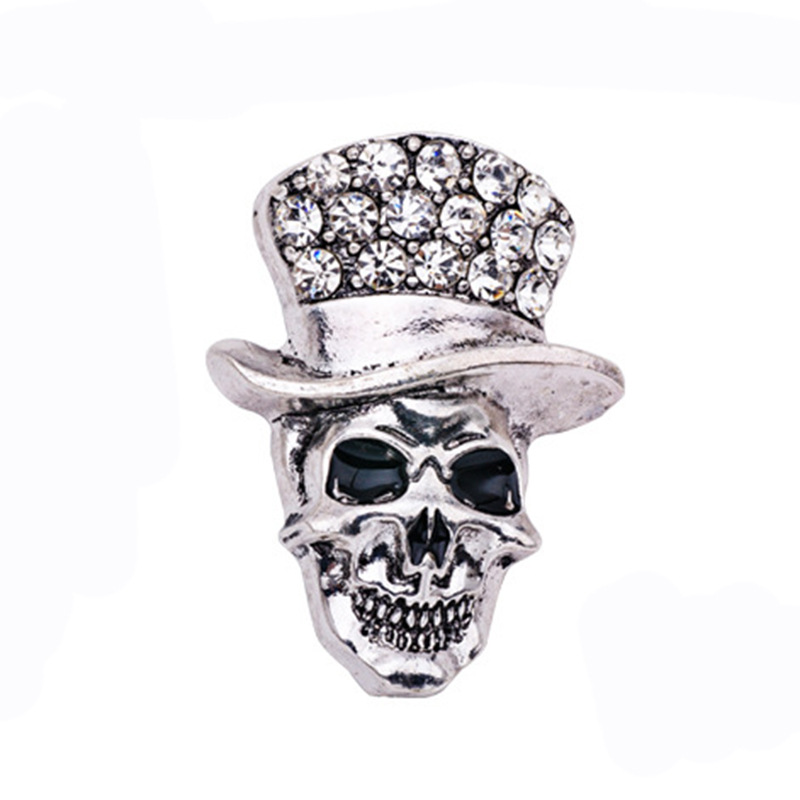 Halloween skull brooch punk (silver)