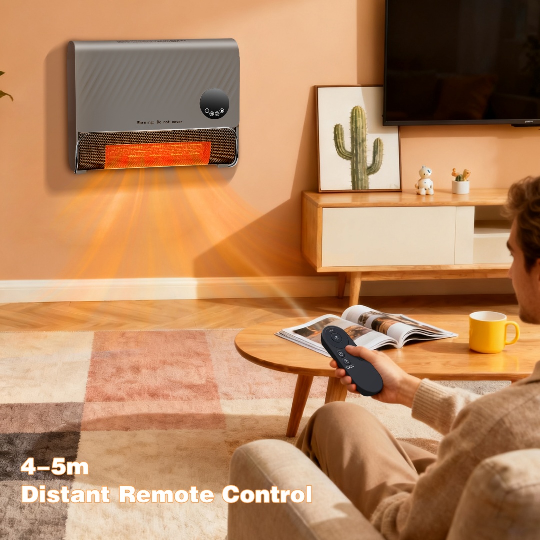 Smart Wall Heater, 1500W Fast Heating Electric Space Heater For Indoor Use, Wall Mounted Panel Heater With Remote, 3 Fan Speeds image 17