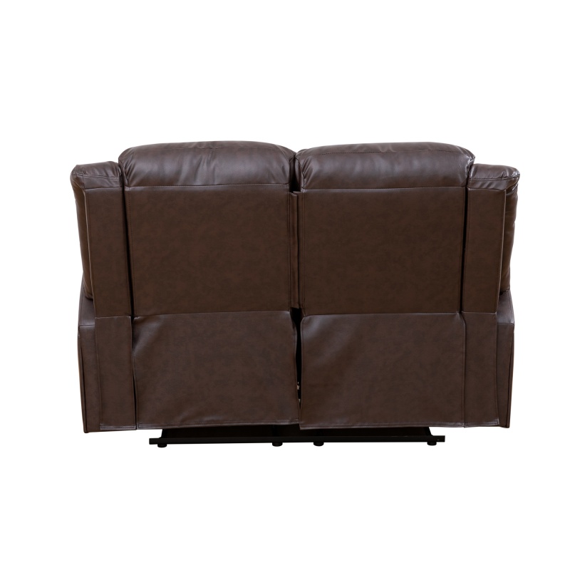 Pickup Only--Brown Faux Synthetic Leather 3-Piece Couch Living Room Sofa Set