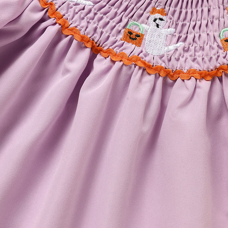 Infant Baby Girls Halloween Dress Ghost Embroidery Dress With Headband Party Costume Dresses — foto 2