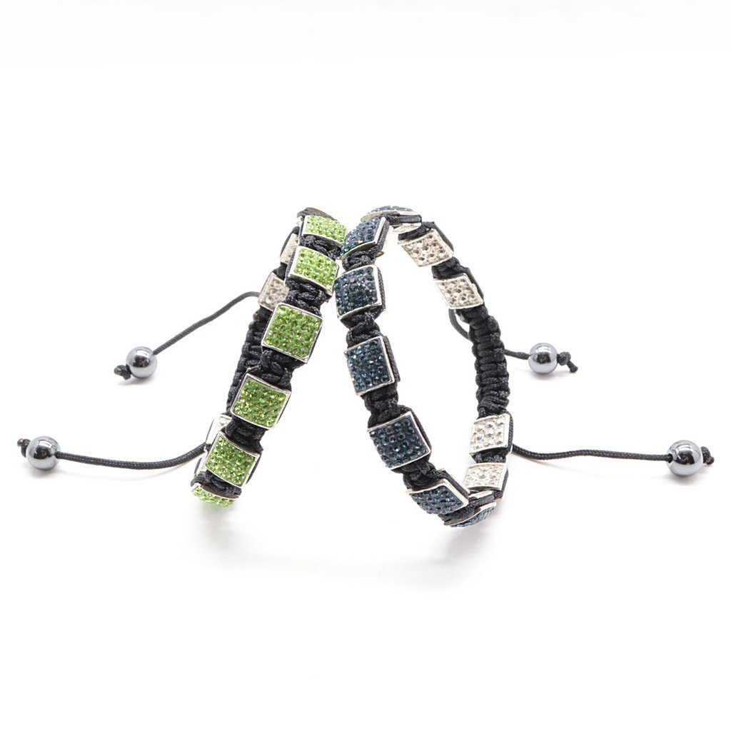 Fashion Creativity Blue Square Diamond Bangle Braided Tassel Exotic - Jewelry & Watches