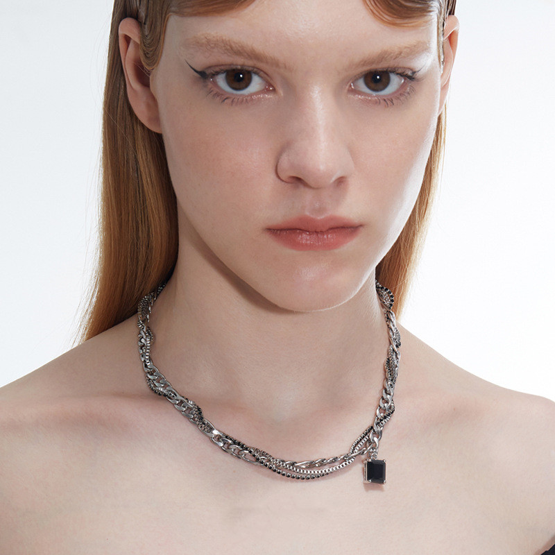 Multilayer Chain Zircon Stacking Necklace