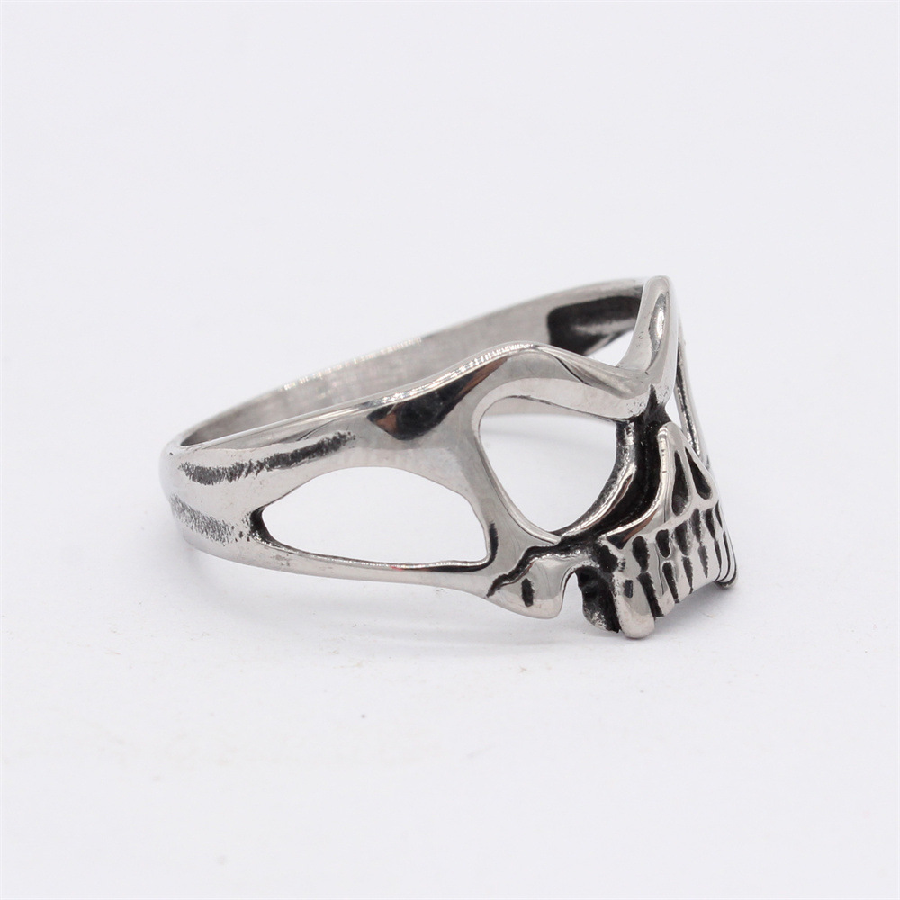 Retro Skull Mask Men's Titanium Steel Ring