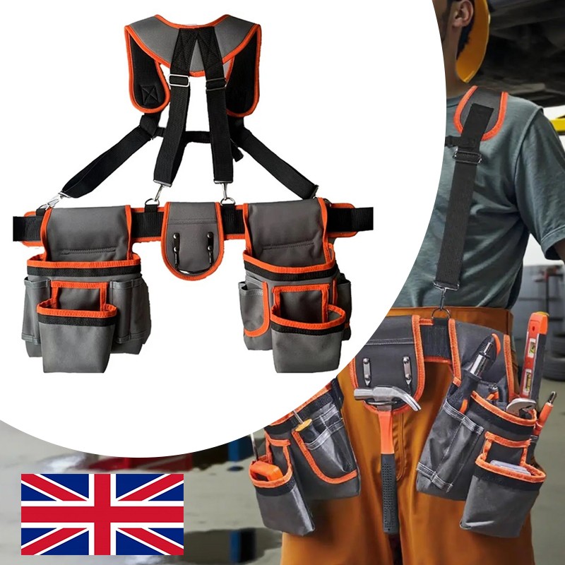 Multifunctional Adjustable Professional Tool Belts Bag With Suspenders Workers