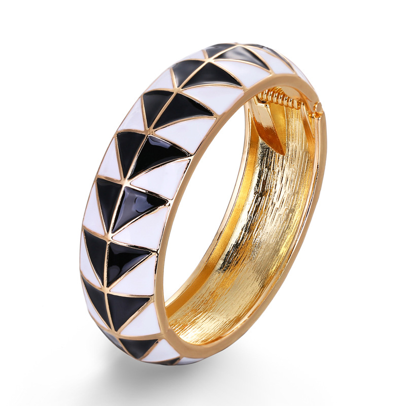 New Exquisite Retro Oil Dripping Two-color Gold Tracing Bracelet