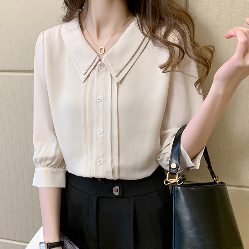 Title 4, Double-layer Doll Collar Shirt Design Feels Lig...