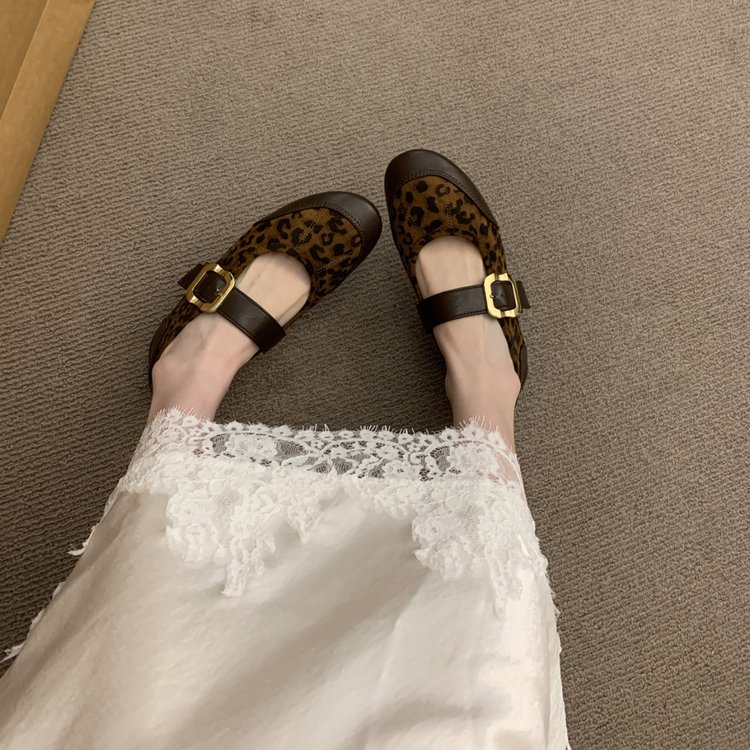 Leopard Print Mary Jane Flats, picture 2 of 4