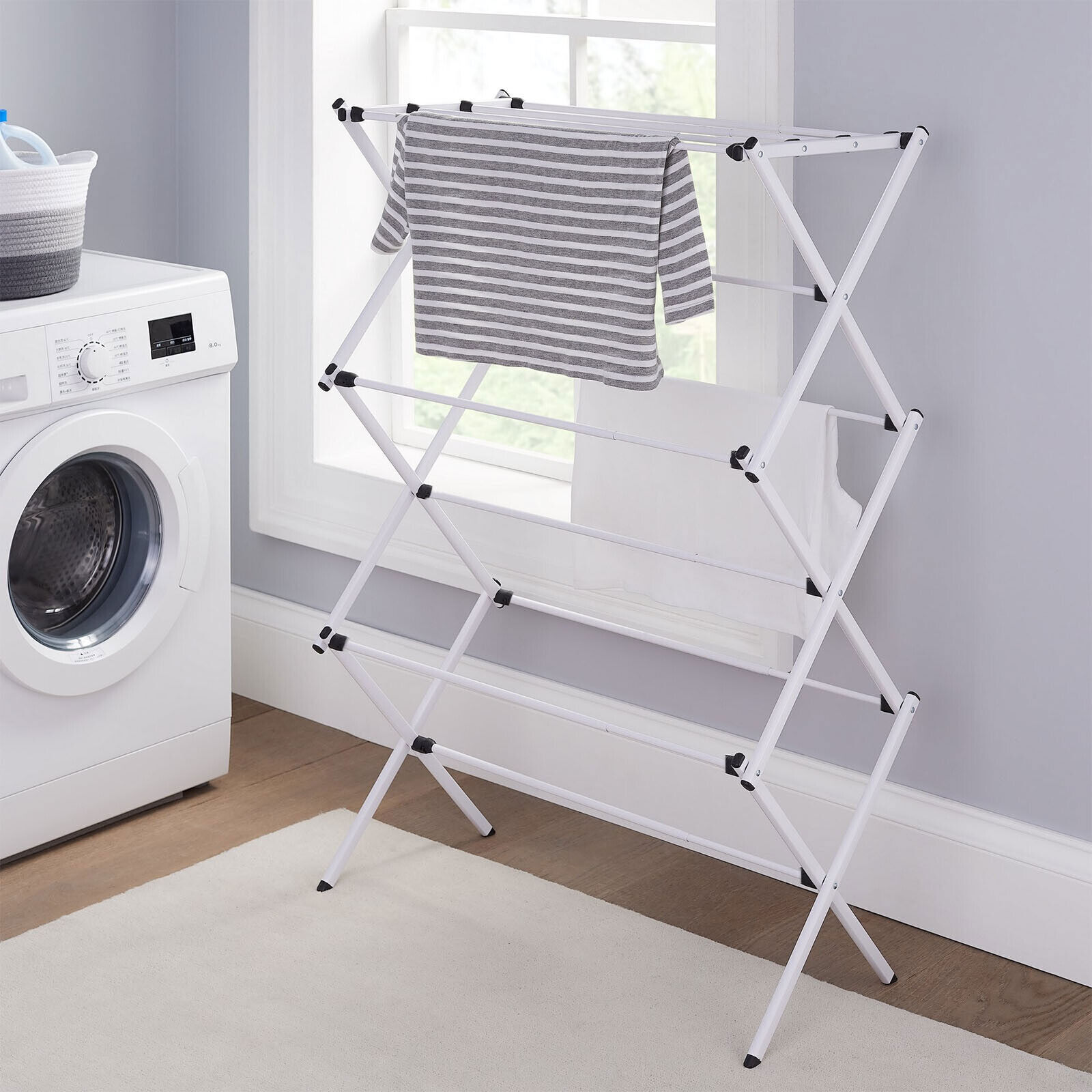 3 Tier Clothes Airer Dryer Metal Laundry Horse Drying Rack Indoor Outdoor Patio — image 9