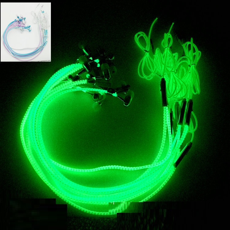 Luminous Metal Zipper Headphones With Microphone - Image 2