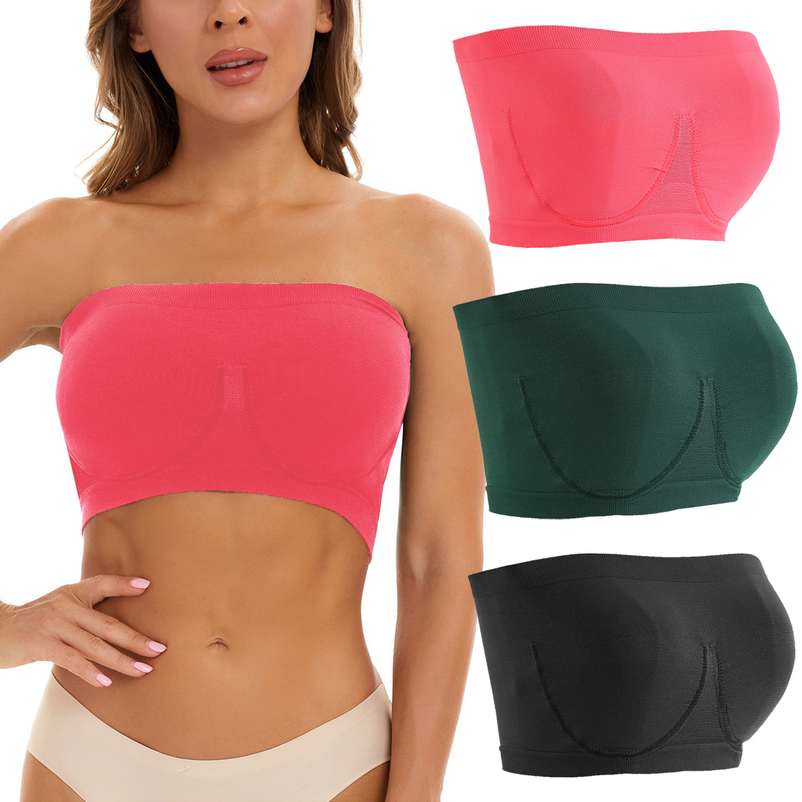 Title 8, Sutiã bandeau sem costura plus size feminino Co...