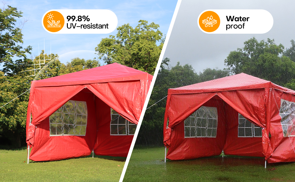 Outdoor Event Gazebo Tent, 3x3M Waterproof Party Marquee With 4 Side — image 12