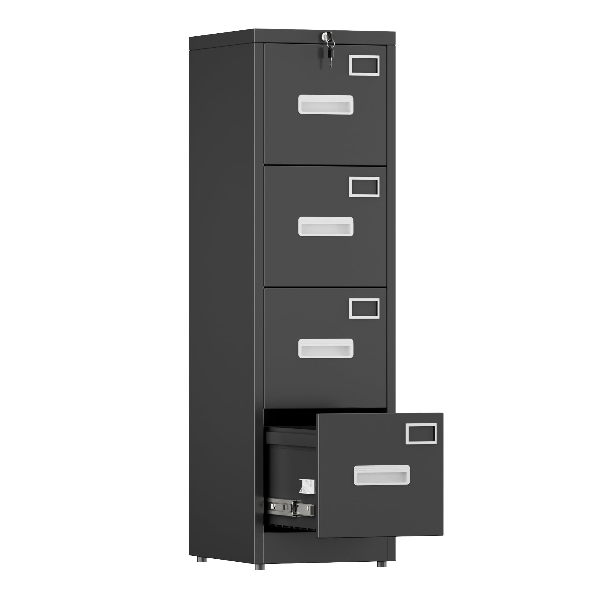 Aobabo 4 Drawer File Cabinet With Lock, Vertical Metal Filing Cabinet